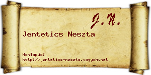 Jentetics Neszta névjegykártya